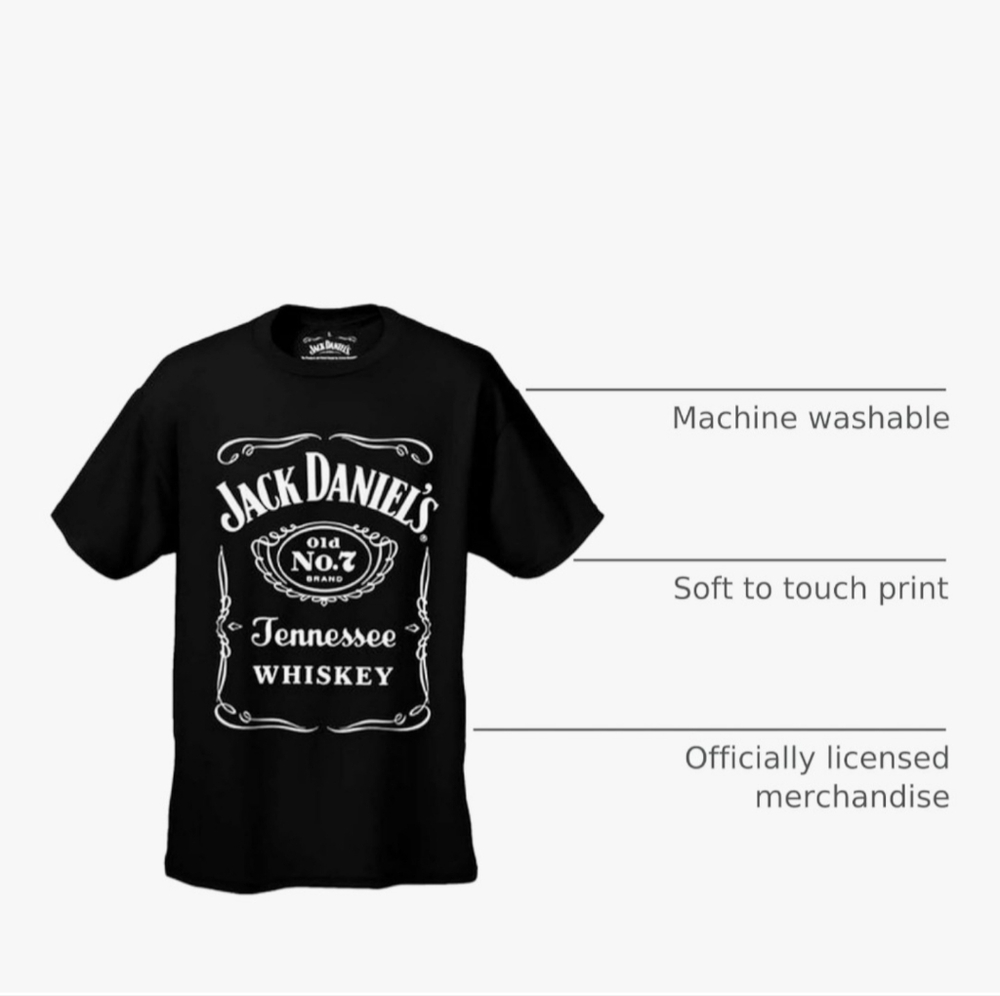 Jack Daniel's Old No. 7 Label Men's Black T-Shirt Size XL - Picture 2 of 8